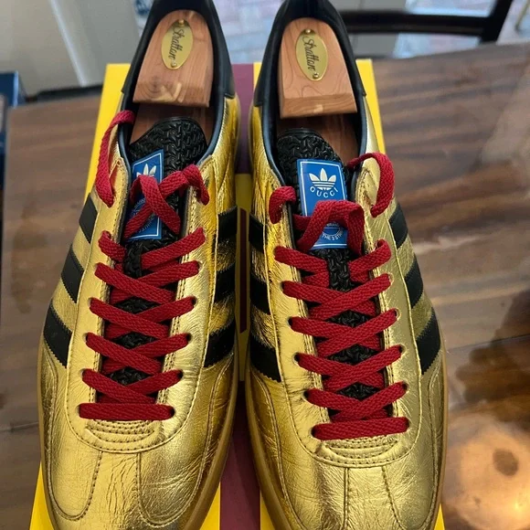 Gucci Adidas Gazelle Men's Gold Special Edition